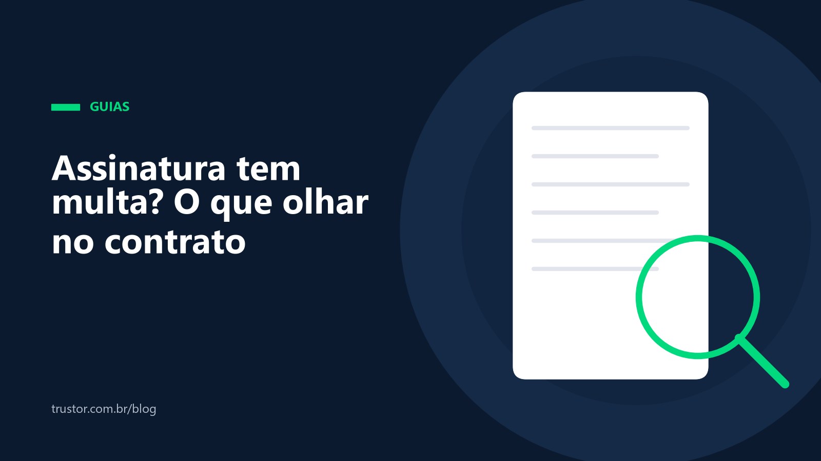 Contrato de energia por assinatura sendo lido com uma lupa antes da assinatura