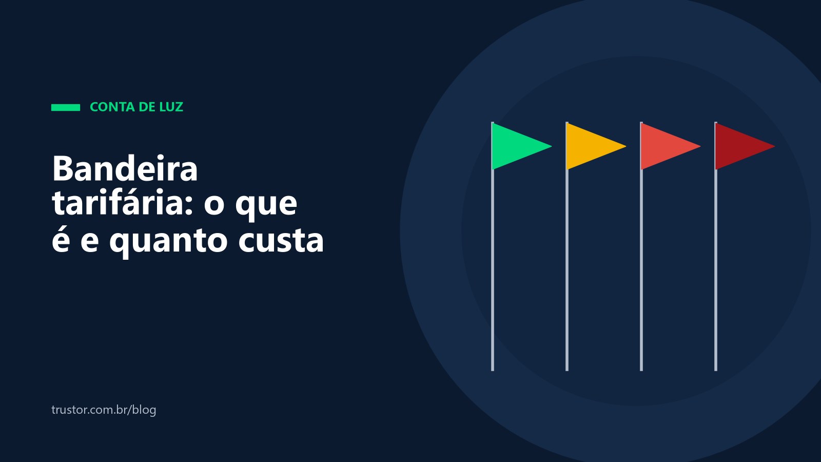 Bandeiras verde, amarela e vermelha sobre uma conta de luz, representando as bandeiras tarifárias da ANEEL